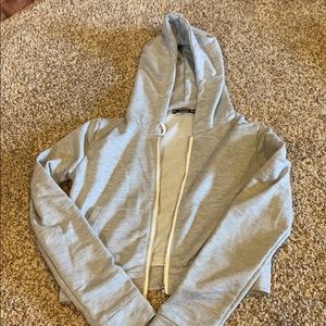 gray zip up hoodie